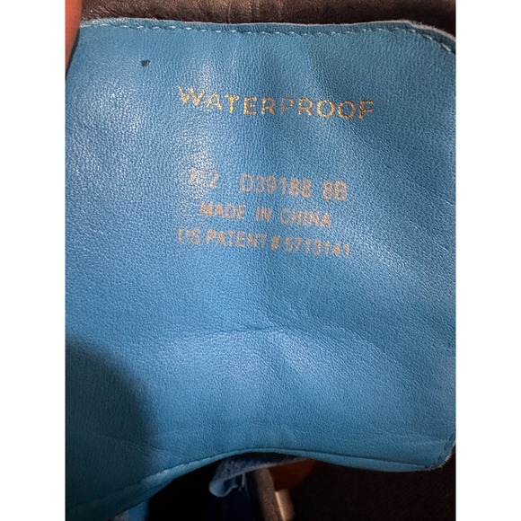 Cole Haan Nike Air Blue Suede Shearling Buckle Winter Wedge Boots Womens - Picture 13 of 13